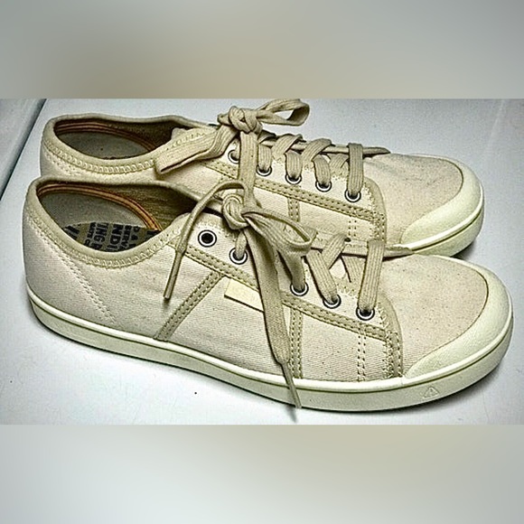 Keen Shoes Mens 9 Vegan Recycled Natural Canvas Keen Vulcanized